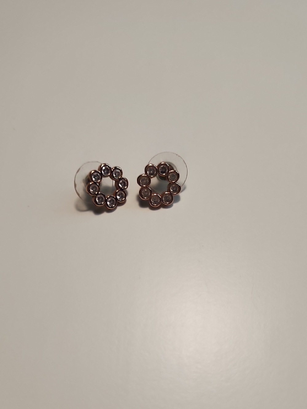 Kate Spade Rose Gold Crystal Circle Stud Earrings
